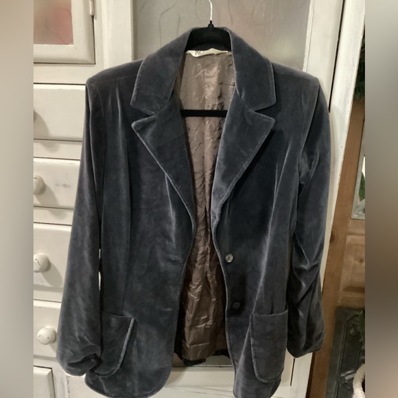Koret Jackets & Coats Koret Grey Velvet Jacket Blazer Vintage